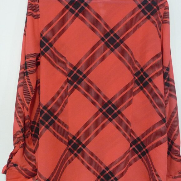 COLDWATER CREEK RED PLAID BUTTON FRONT SHIRT - Picture 8 of 10